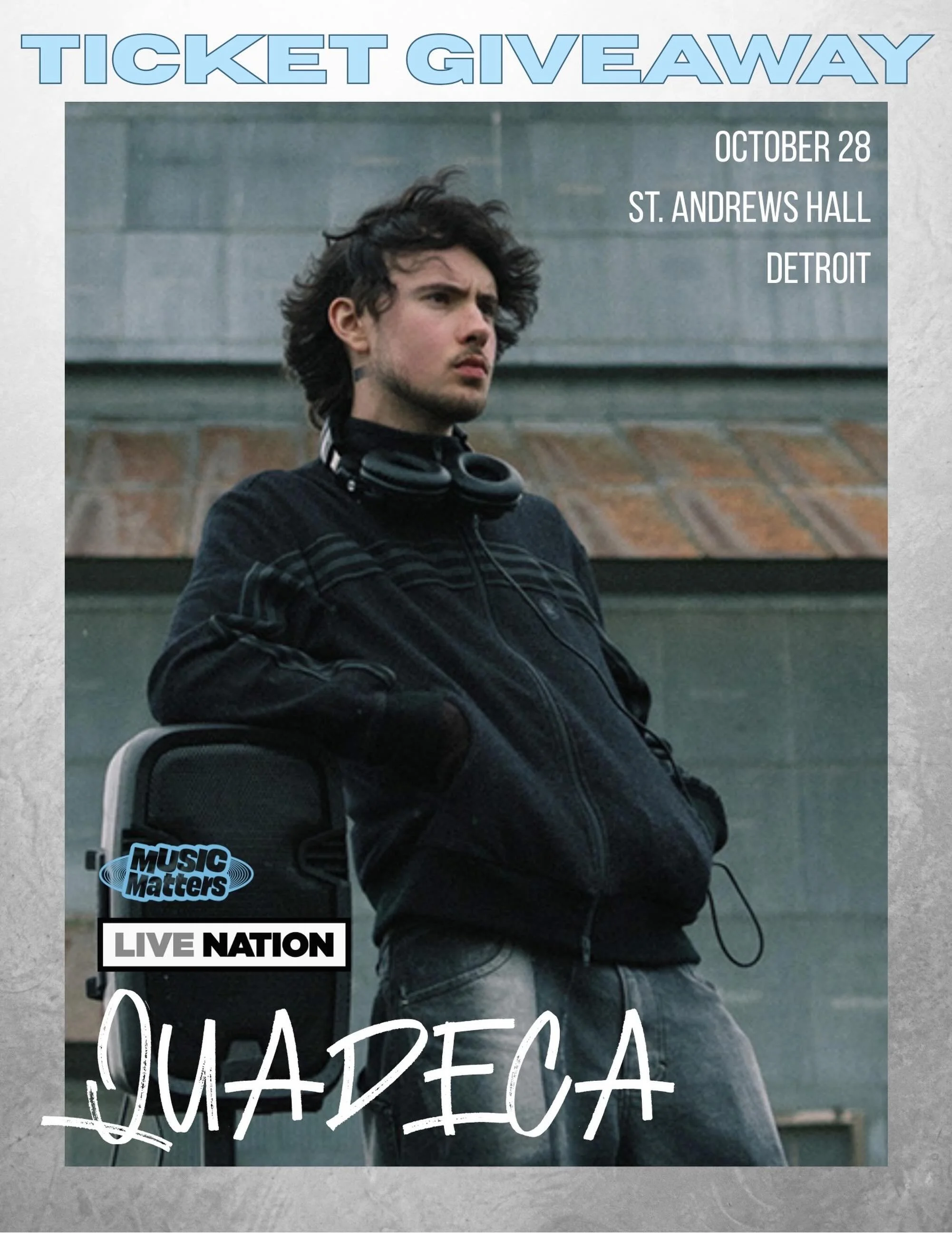 🚨 U-M STUDENTS: WE&rsquo;RE GIVING AWAY 2 QUADECA TICKETS 🚨

We have 2 FREE tickets to Quadeca&rsquo;s October 28  show at St. Andrew&rsquo;s Hall.

Like this post + follow @musicmatters_umich, @standrewshall &amp; @livenation + tag who you&rsquo;d