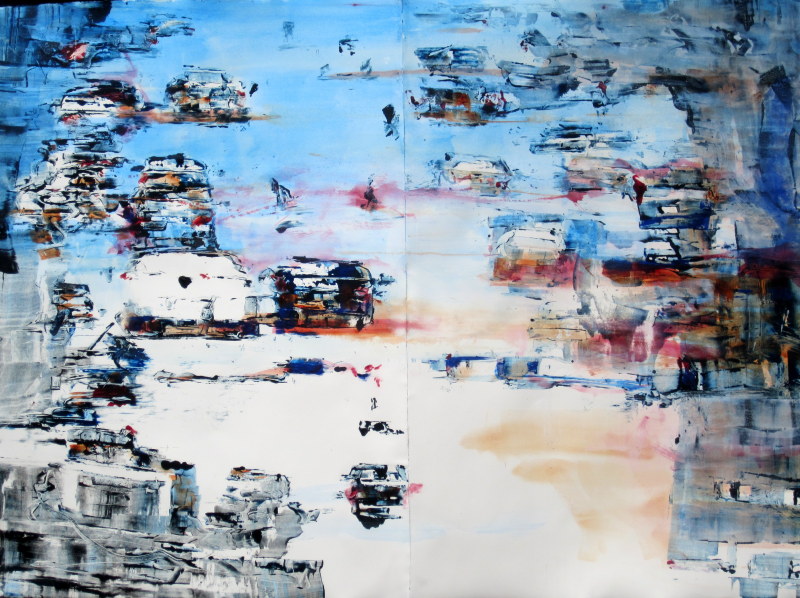 diversified" 107 by 152 cm ink and aq