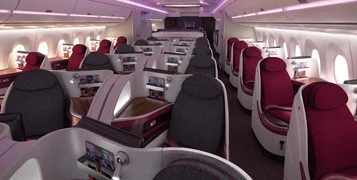 QATAR AIRWAYS A350 BUSINESS CLASS (IMAGE FROM QATAR'S WEBSITE)