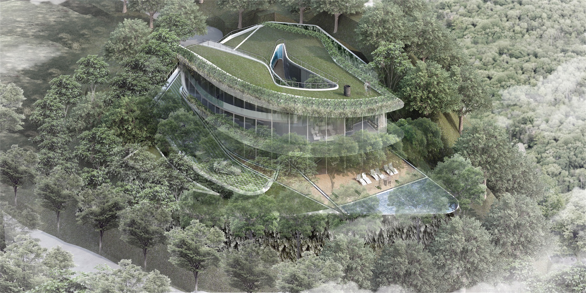 A visualizaton of one of the many imaginative, sculptural residential buildings designed by PODesign / Tierra Design. Photo: PODesign / Tierra Design