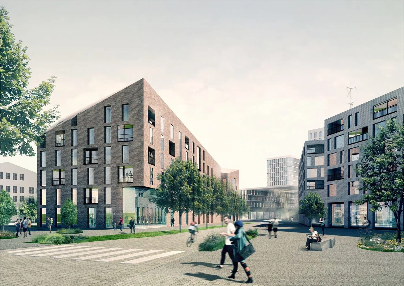 Kerasta rakentuu Espoolle uusi, urbaani asumisen ja työnteon keskus. Kuva: B&M Arkkitehdit