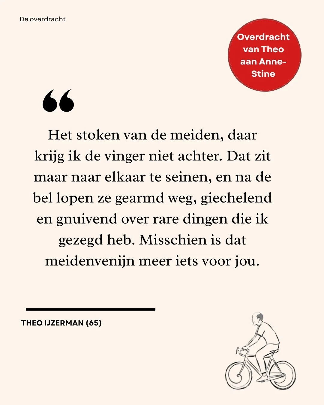 Week 3 komt eraan! Theo IJzerman is weer terug van fietsvakantie en heeft nog geen grip op de klas. 

Volg 'De overdracht' en lees via de link in de bio
