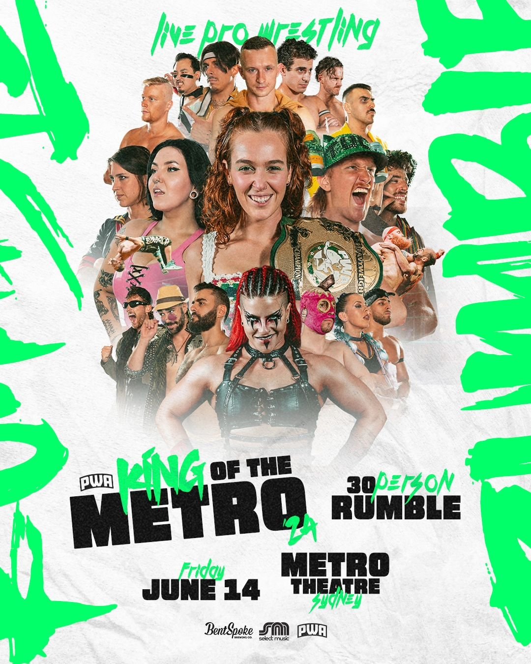 PWA Presents: King of the Metro 👑

PWA is BACK in the heart of the Sydney CBD with the 30 Person King of the Metro RUMBLE! 

➕ PWA Heavyweight Championship: Jessica Troy Vs DELTA - Pro Wrestler

METRO THEATRE 📌 | JUNE 14 📆
GET TICKETS NOW 🎟️⬇️
IN