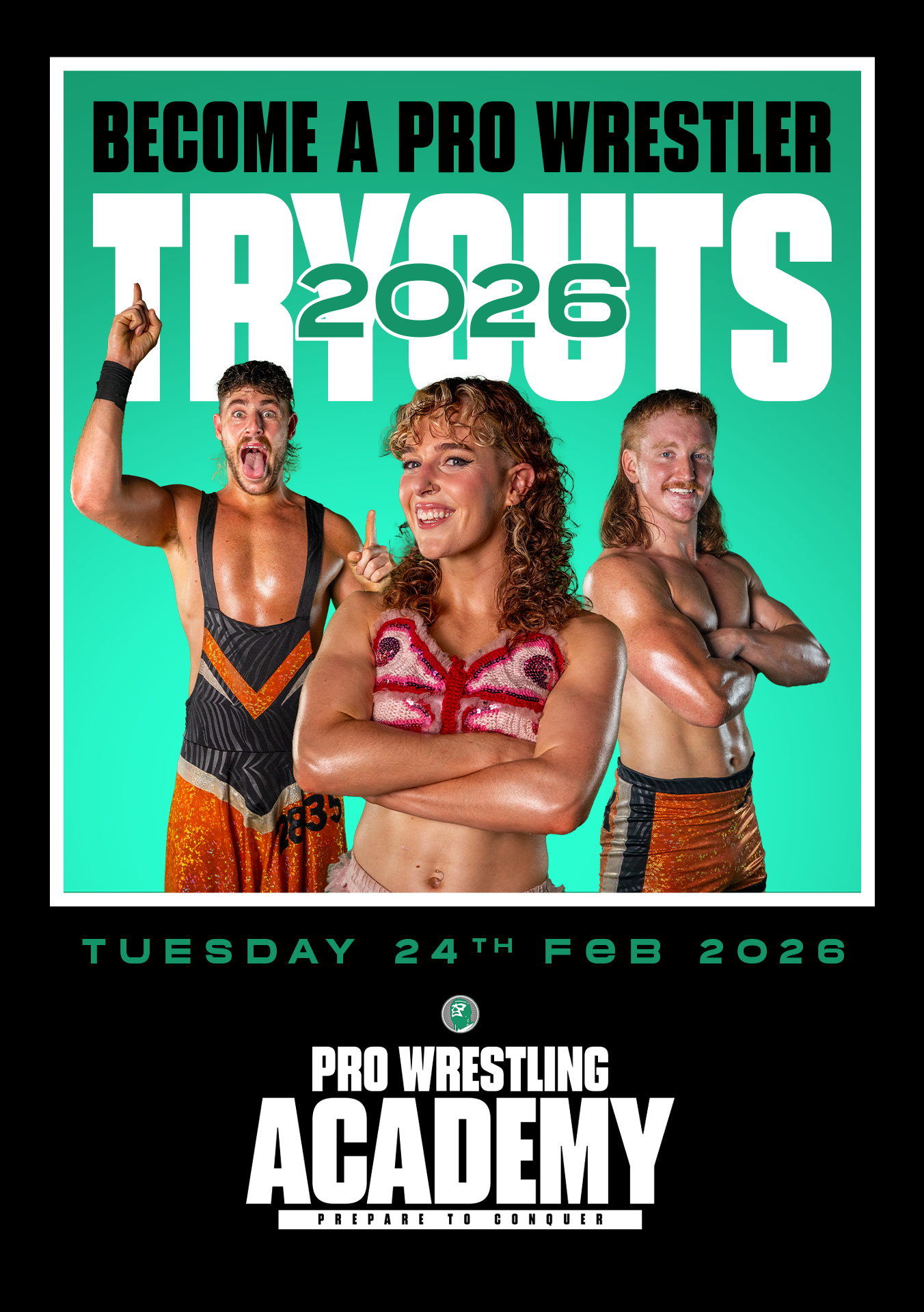 Pro Wrestling Academy OPEN TRYOUTS - 7pm, Tuesday 24th February, 2026