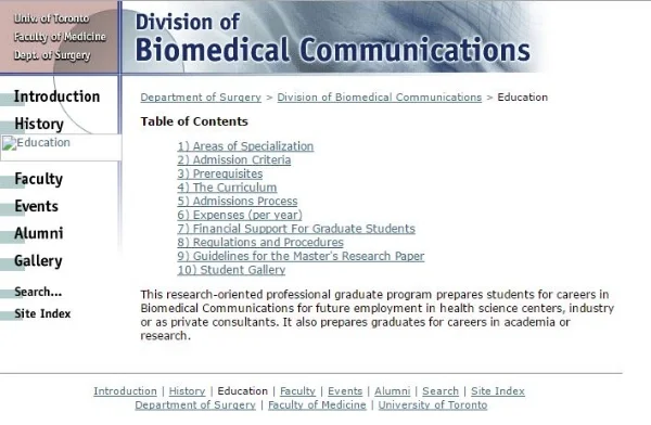 Blast from the past (courtesy of the Wayback archive),&nbsp;back when BMC was a Division of Surgery.&nbsp;Marc's sciency looking wireframe sperm header replaced a pinky surgical image. And more males applied.&nbsp;