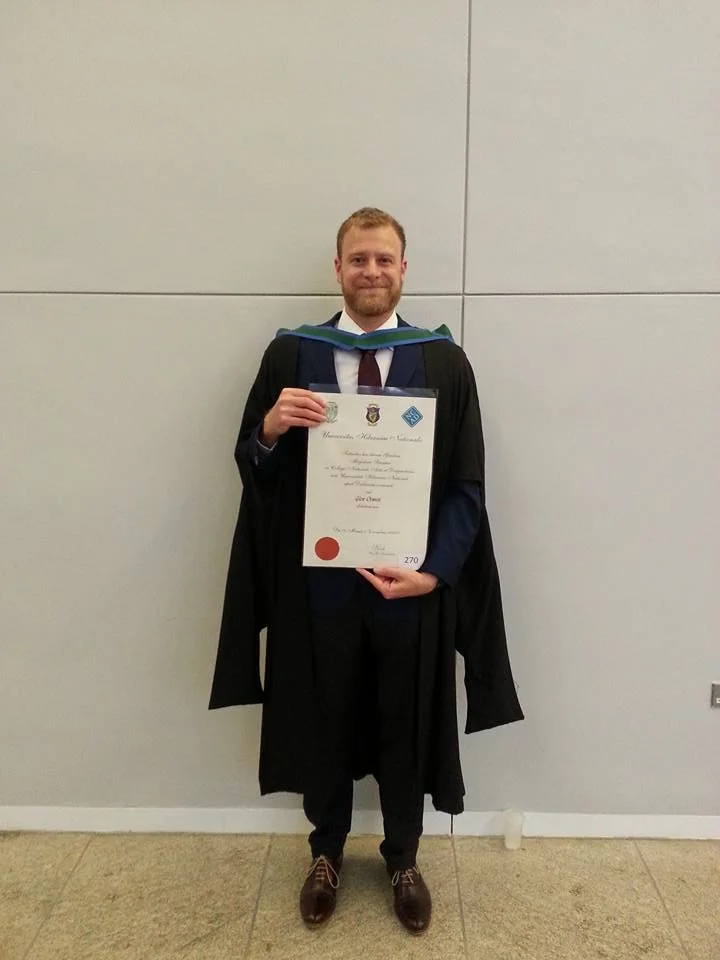 That's me with M.Sc #2 in hand from Ireland's National College of Art &amp; Design, University College Dublin.