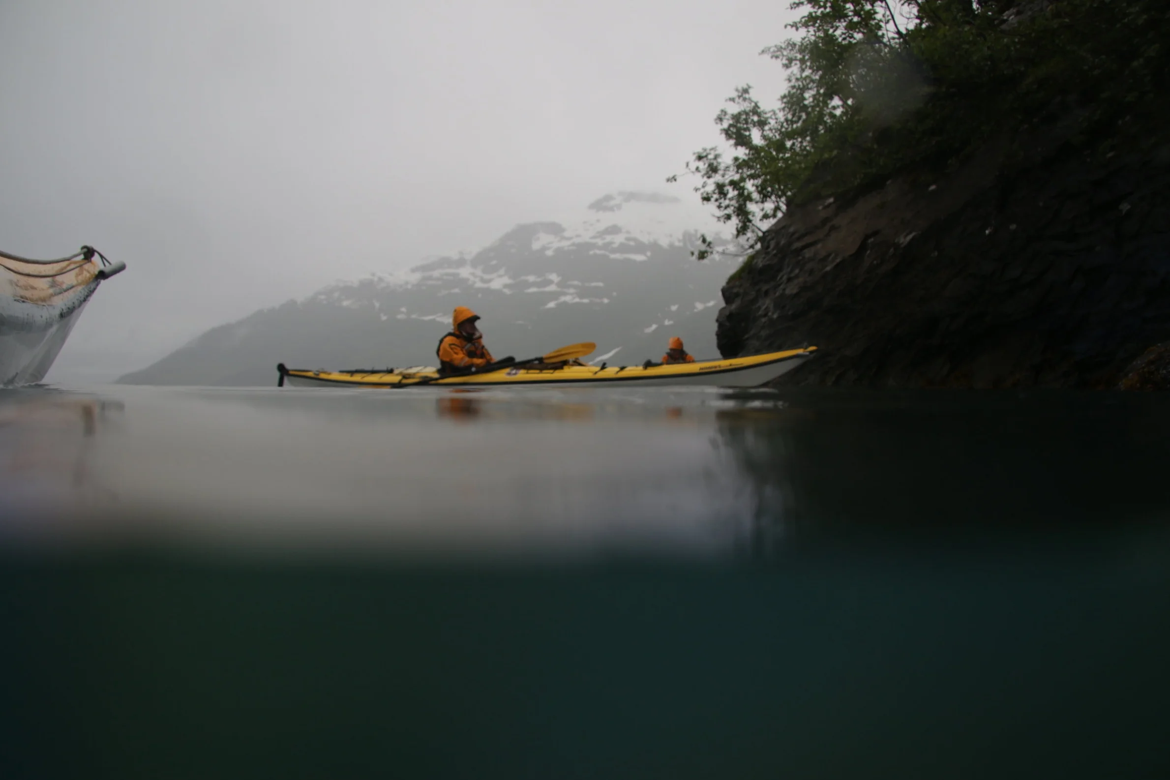 On our way to Harriman Glacier, we tucked ourselves into a little cove to take a little break from paddling. We rafted up like otters and bobbed about,&nbsp;eating our lunch out of the wind and rain. We always kept some snacks handy in the cockpit f…