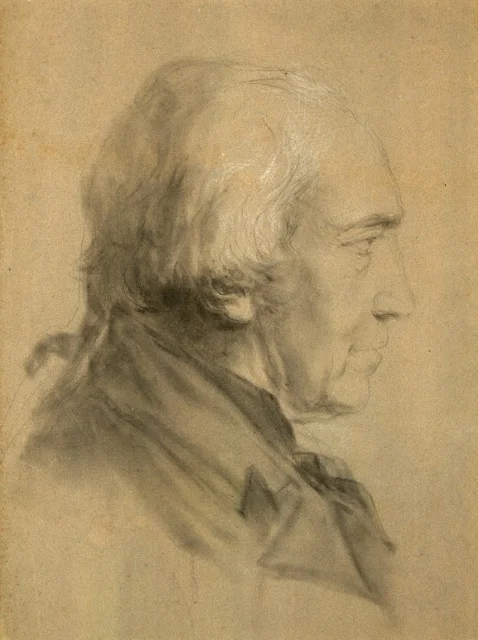 Portrait of James Watt in pencil and chalk, possibly drawn by Gregory Watt. MS 3219/8/4 Reproduced with the permission of the Library of Birmingham.