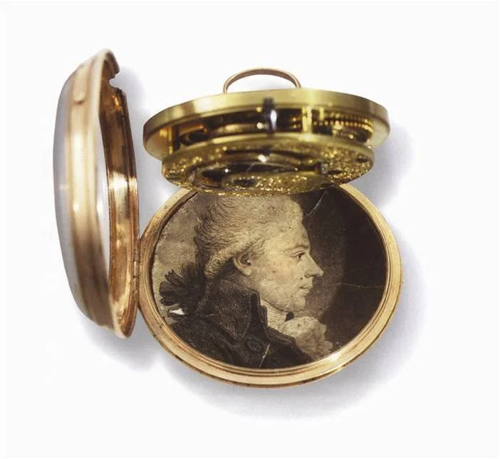 Gold fob watch with drawing of James Watt Junior Photo by Birmingham Museums Trust