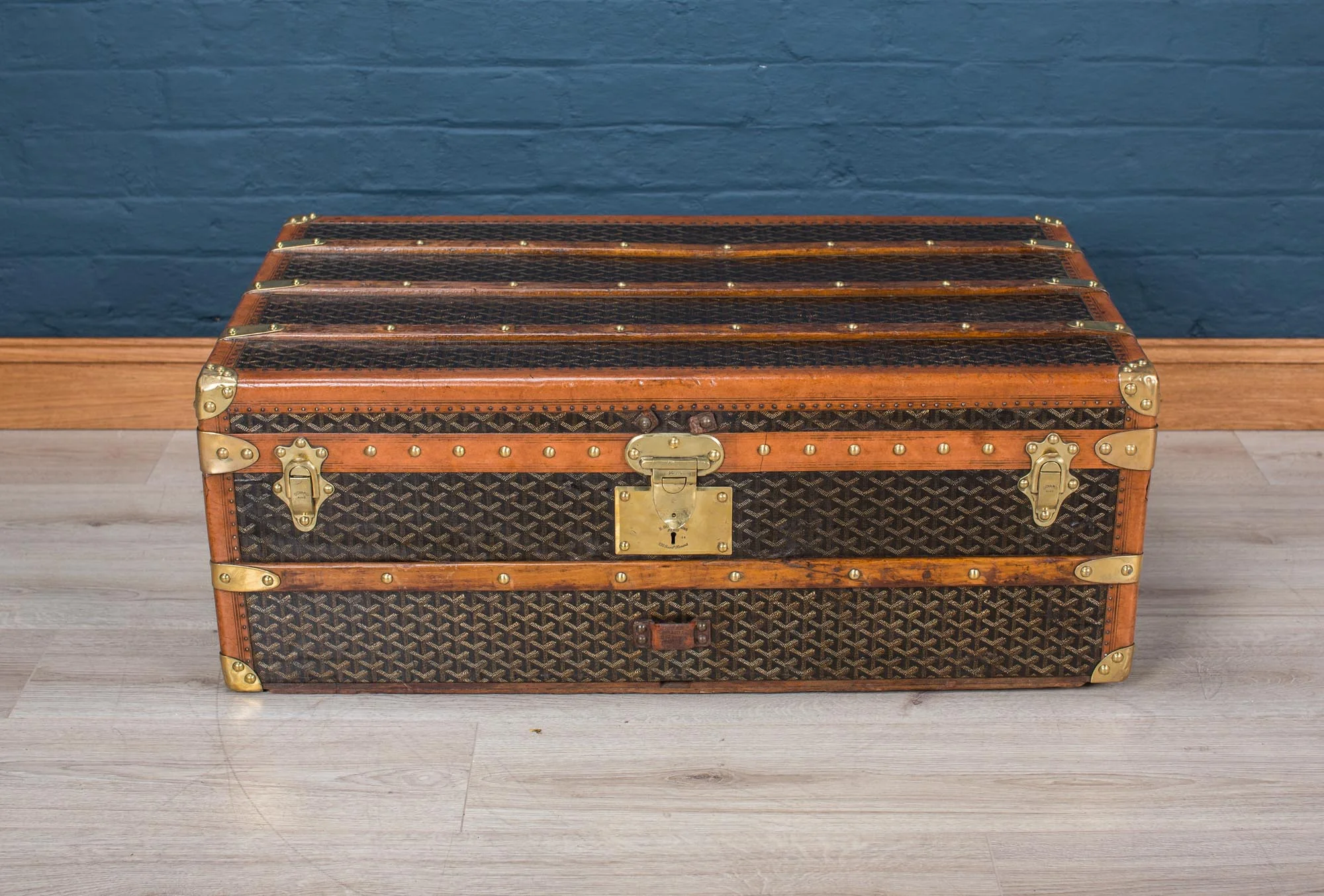 A Goyard cabin trunk, France, circa 1900