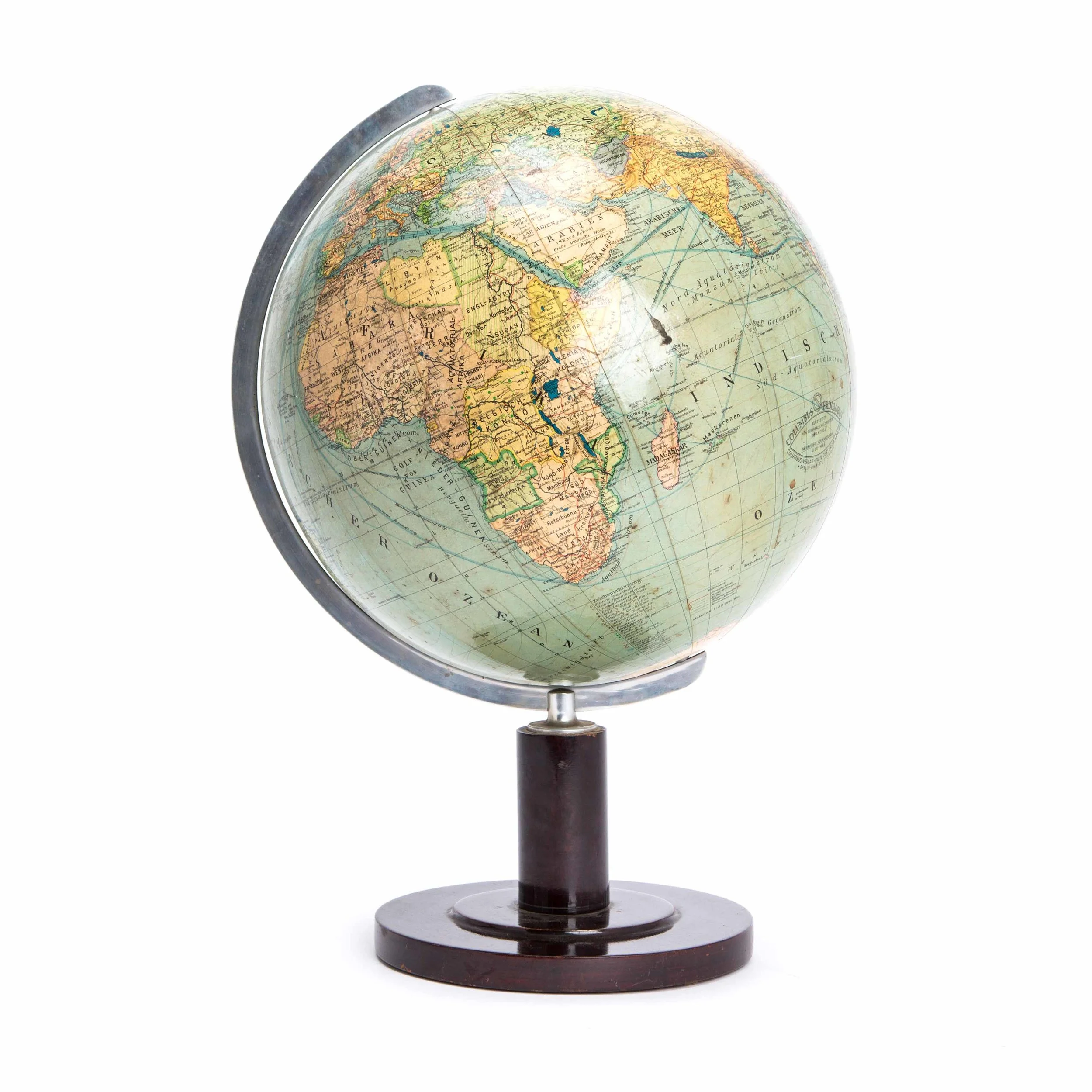 A vintage globe, circa 1935