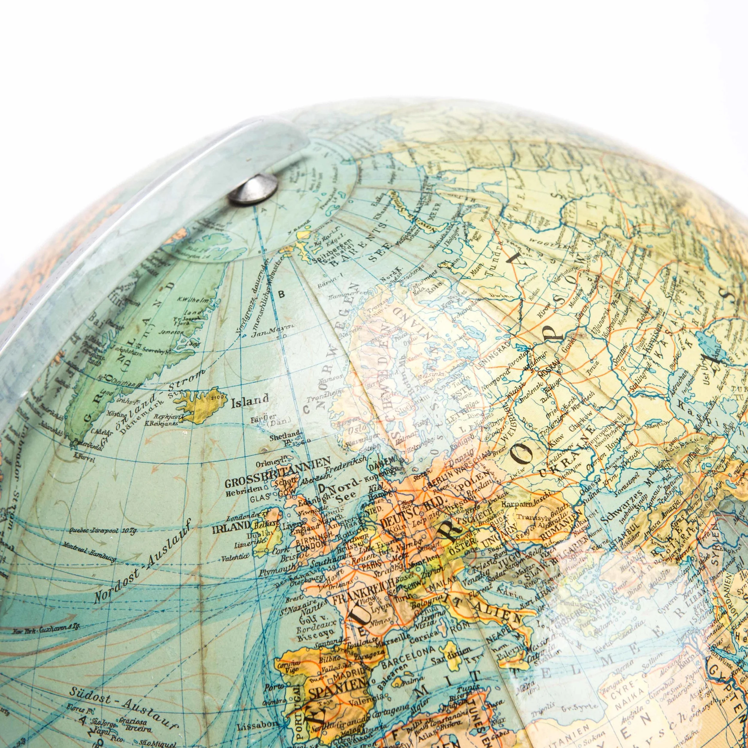 A vintage globe, Sweden, circa 1930