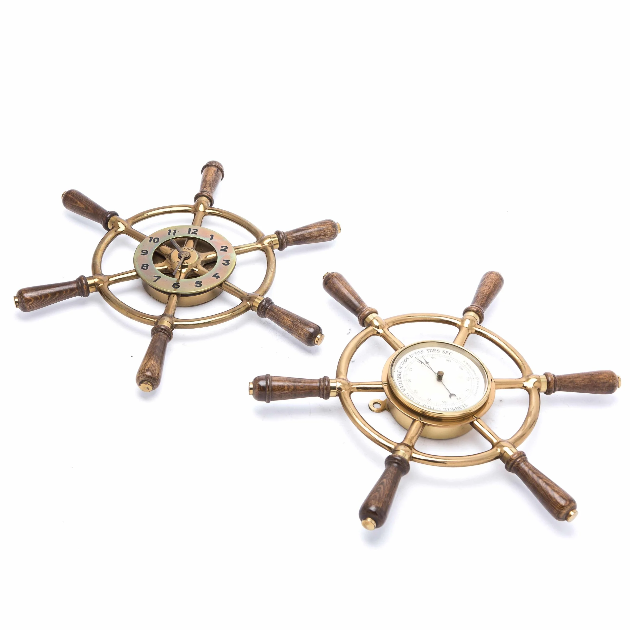 A rare clock and barometer by Hermes, France, circa 1950.