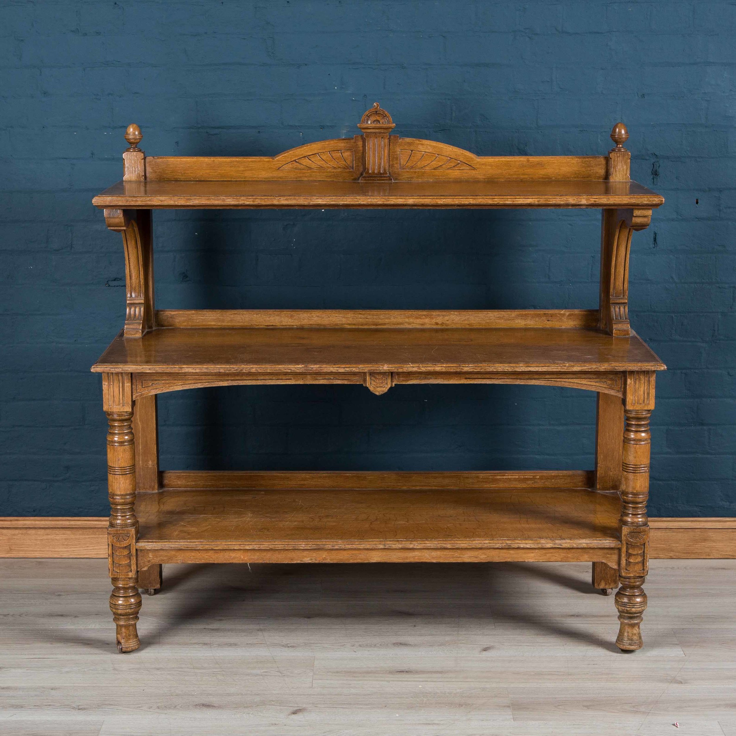 An Edwardian oak dumbwaiter, circa 1910