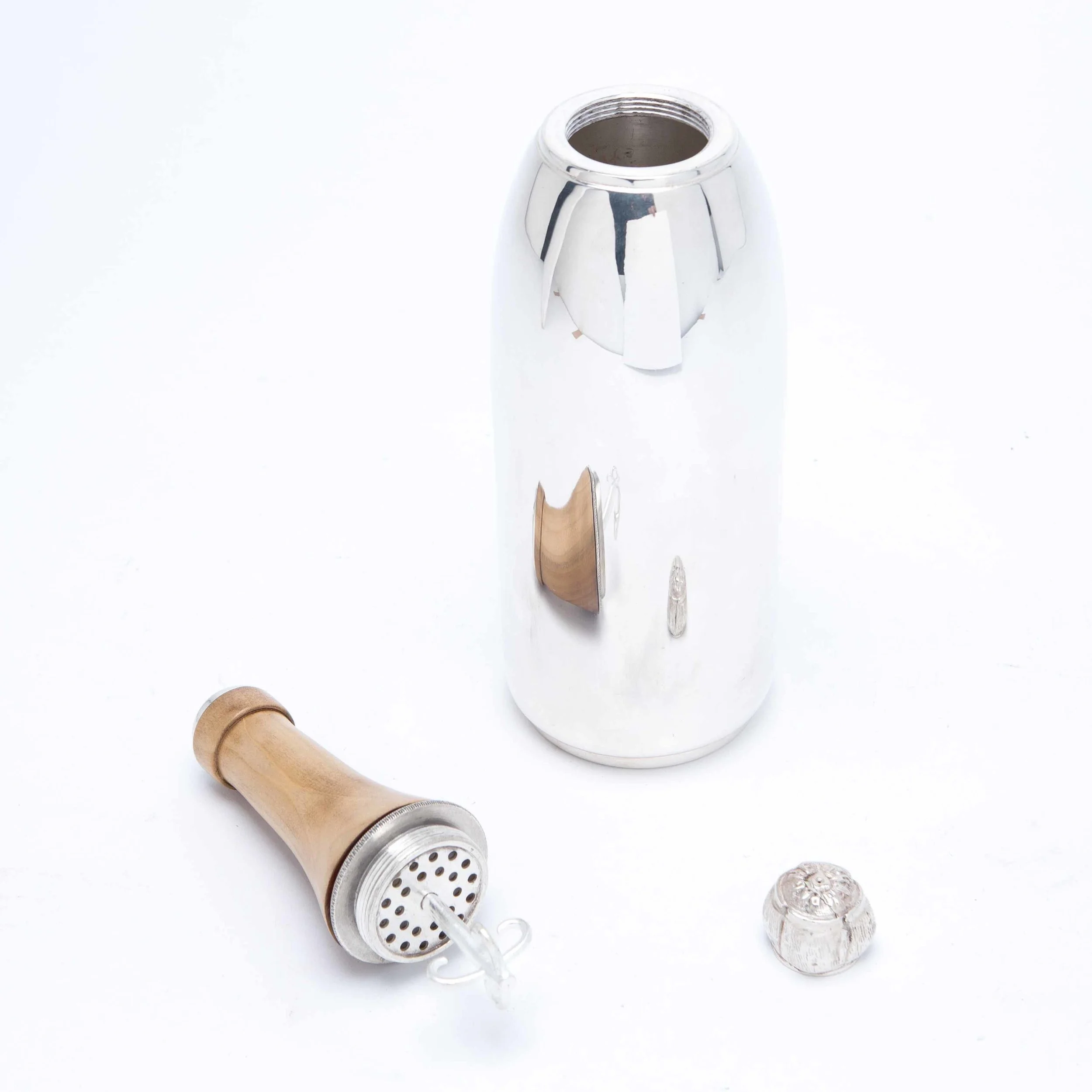 Modern silver plated cocktail shaker by Asprey, London