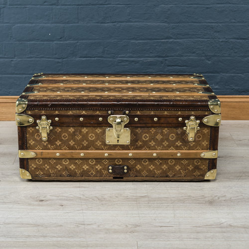 XL Louis Vuitton Monogram Patterned Courier Trunk Circa 1908 