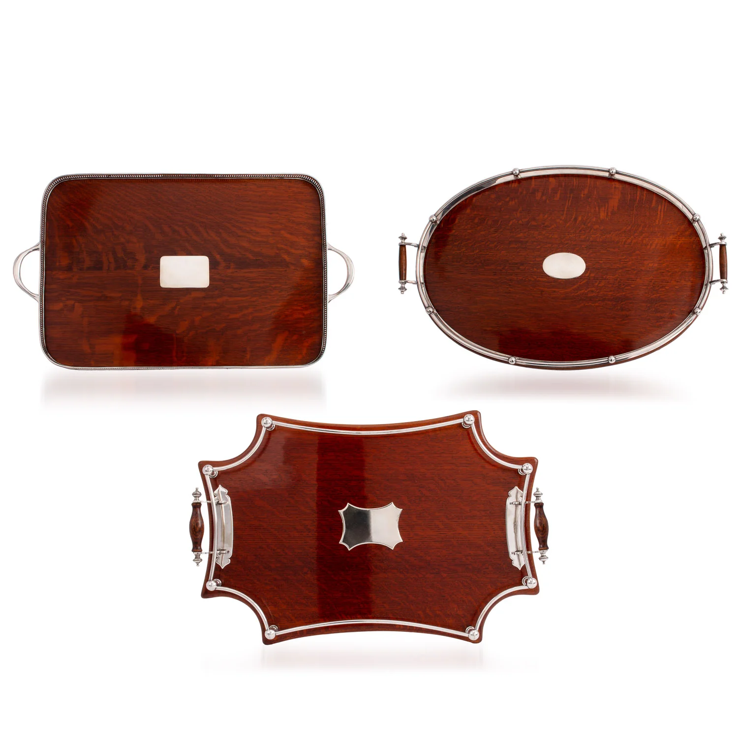 Collection of three butlers trays, early 20th century