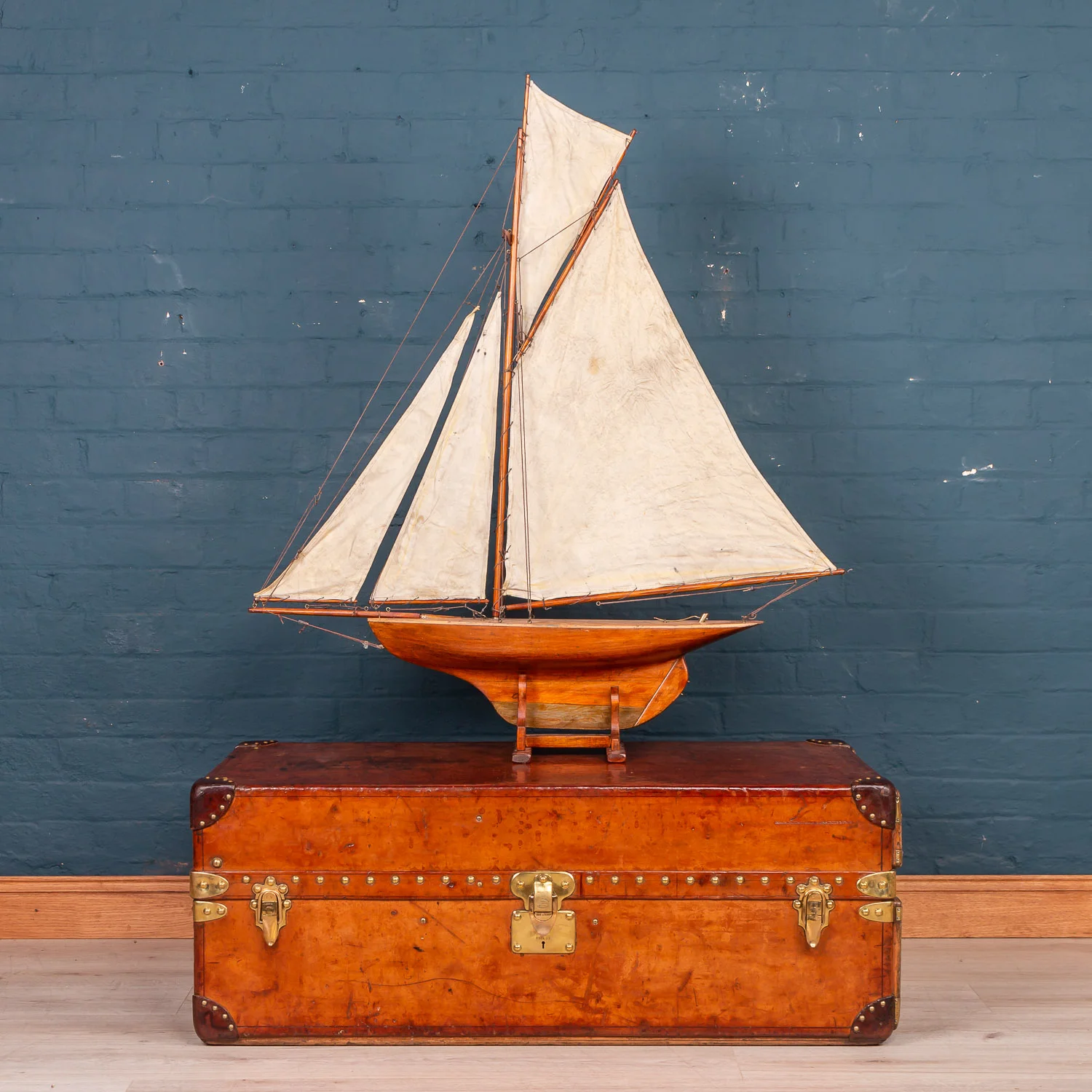 An Edwardian rigged racing pond yacht, England, circa 1910