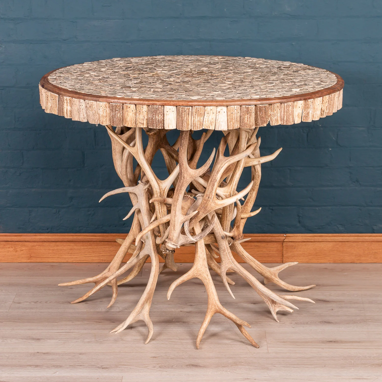 Extremely unusual antler horn centre table in the manner of Anthony Redmile