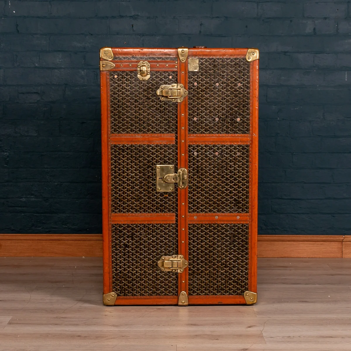 A large Goyard wardrobe trunk, France, circa 1920