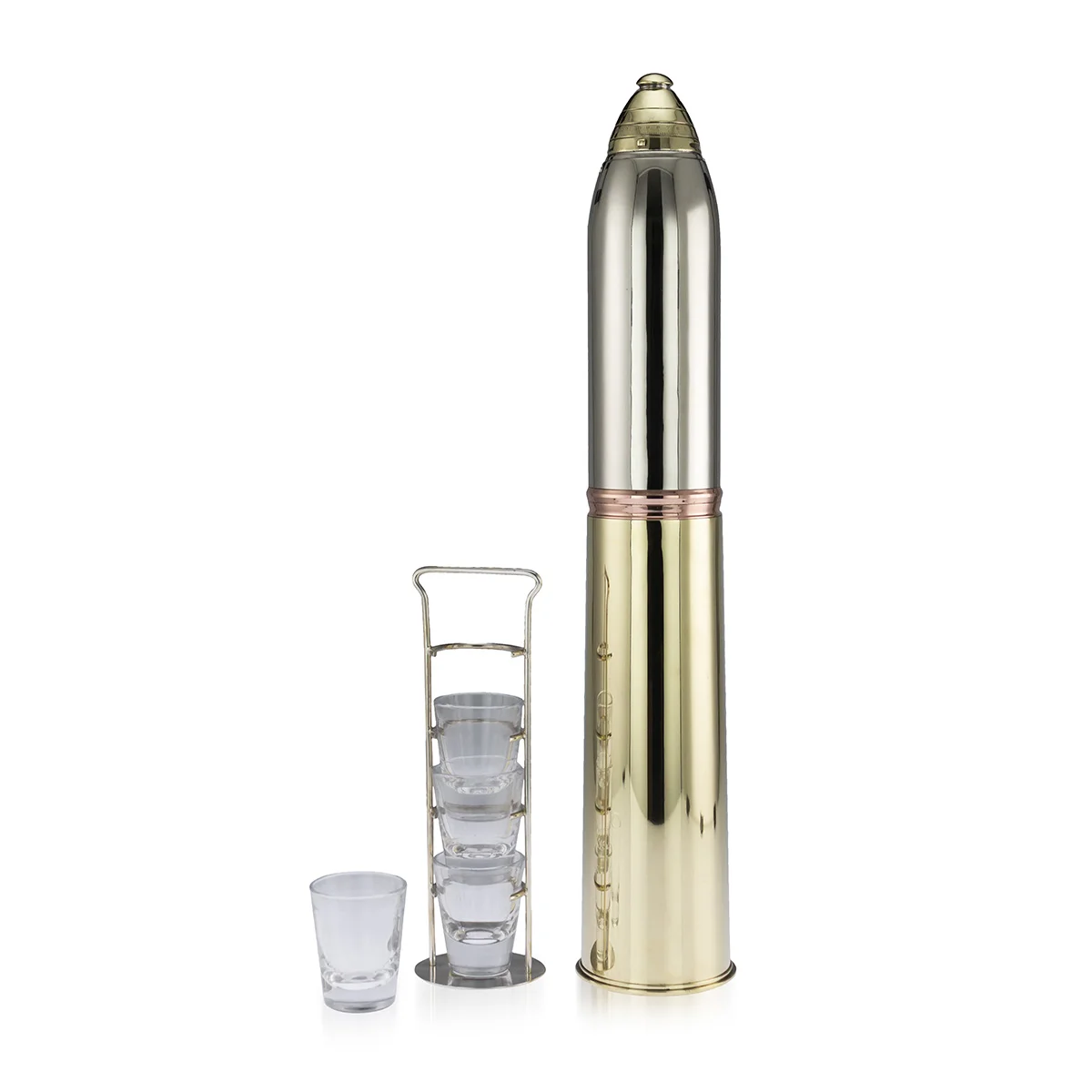 An artillery cocktail shaker by Gorham, USA, mid 20th century