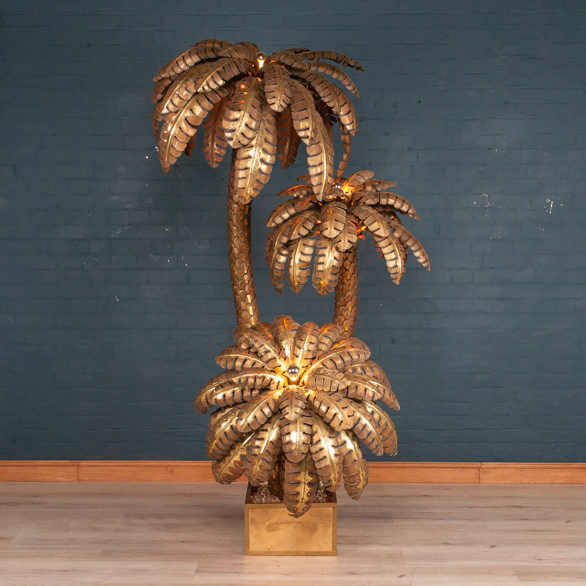 A huge Maison Jansen palm tree lamp, France, circa 1970