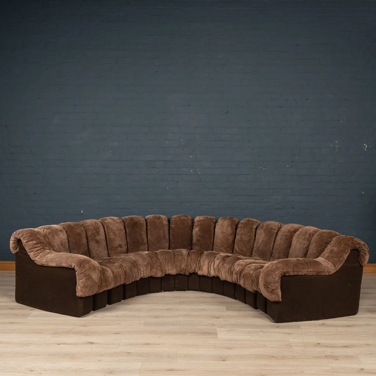 A de Sede suede and felt "caterpillar" sofa, Switzerland, mid 20th century