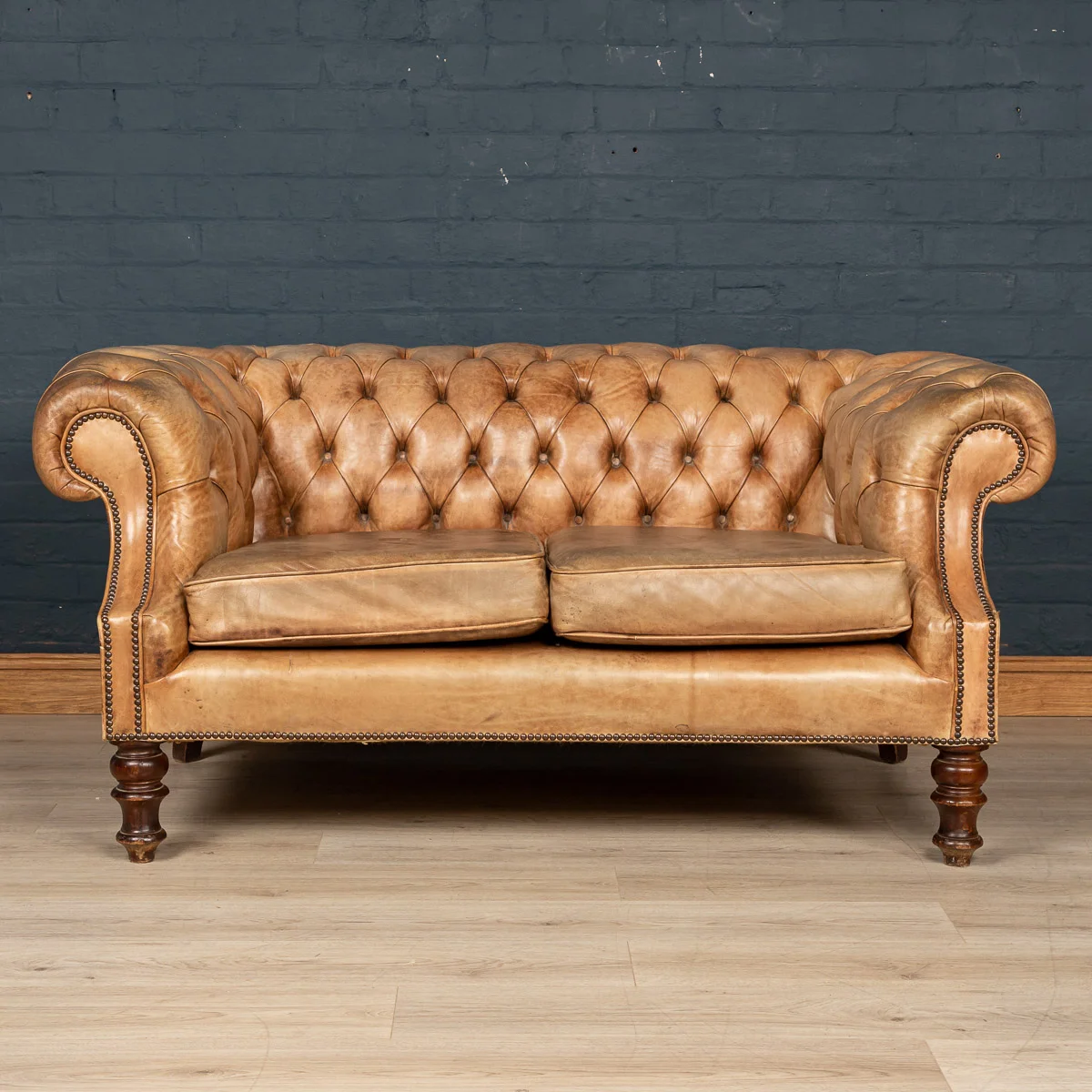 A leather Chesterfield sofa, England, mid to late 20th century