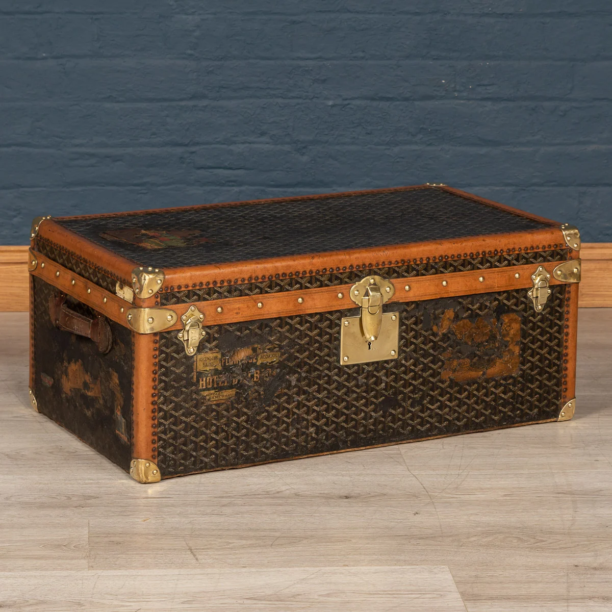 A small Goyard trunk, France, circa 1910