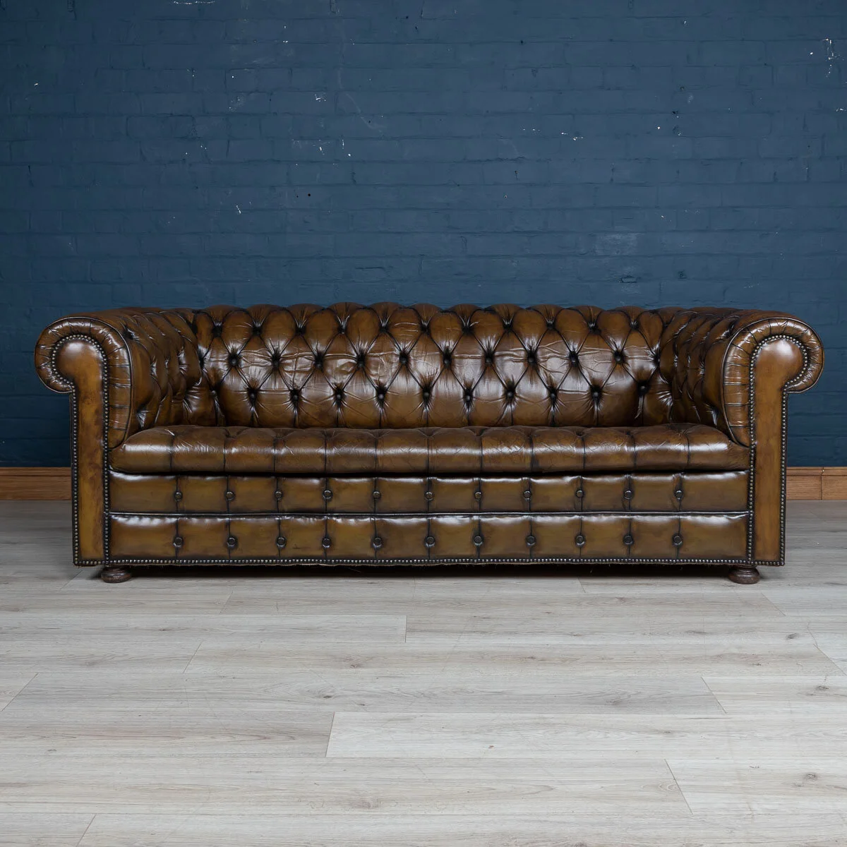 A leather chesterfield sofa, England, mid 20th century