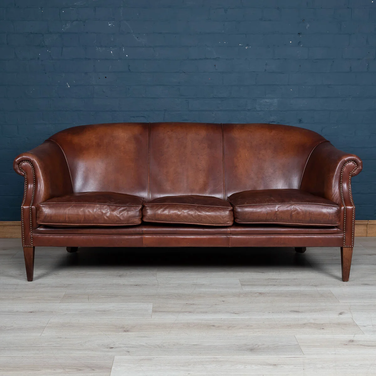 A three seater leather sofa, Holland, late 20th century