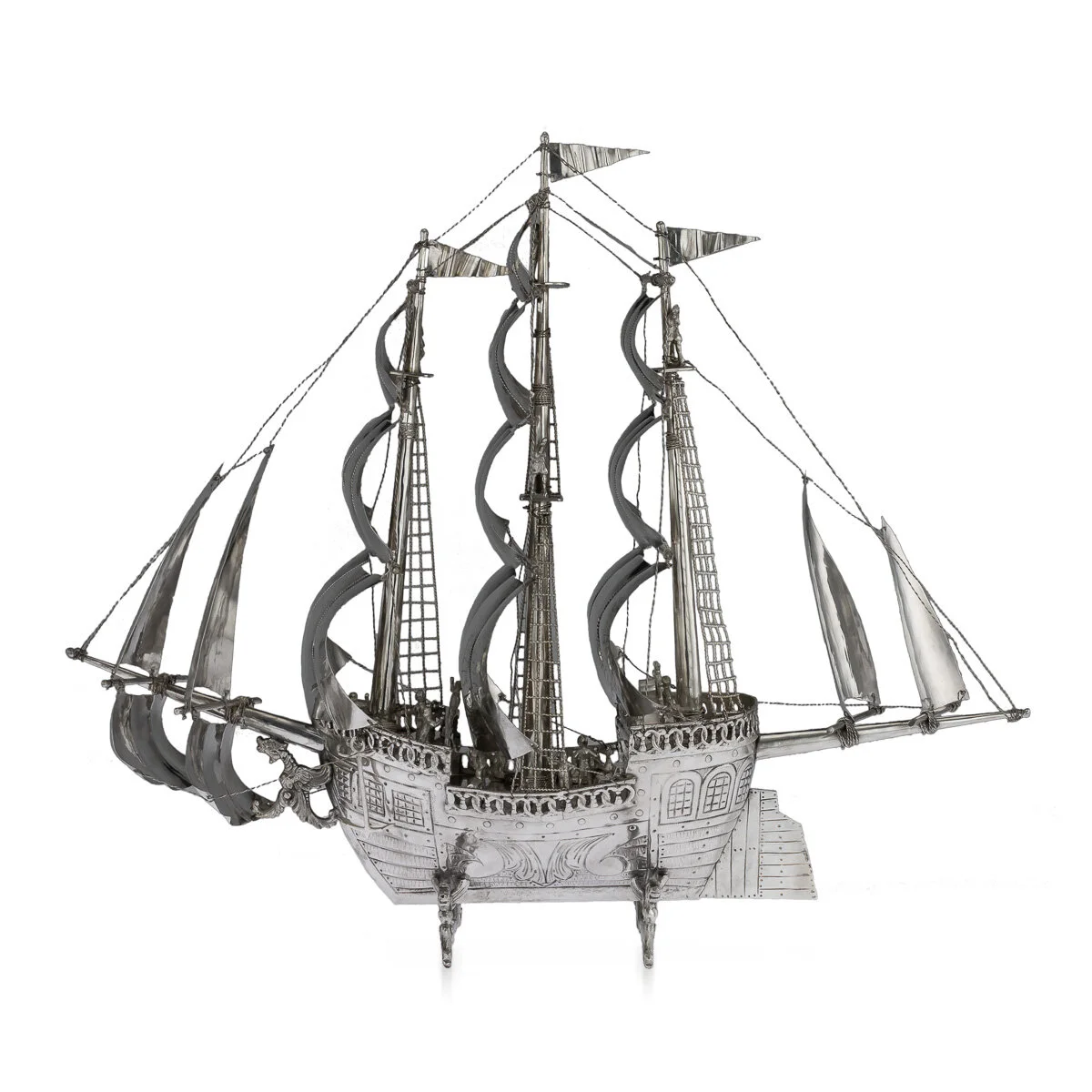 A large early 20th century model of a Galleon ship, Germany, circa 1930