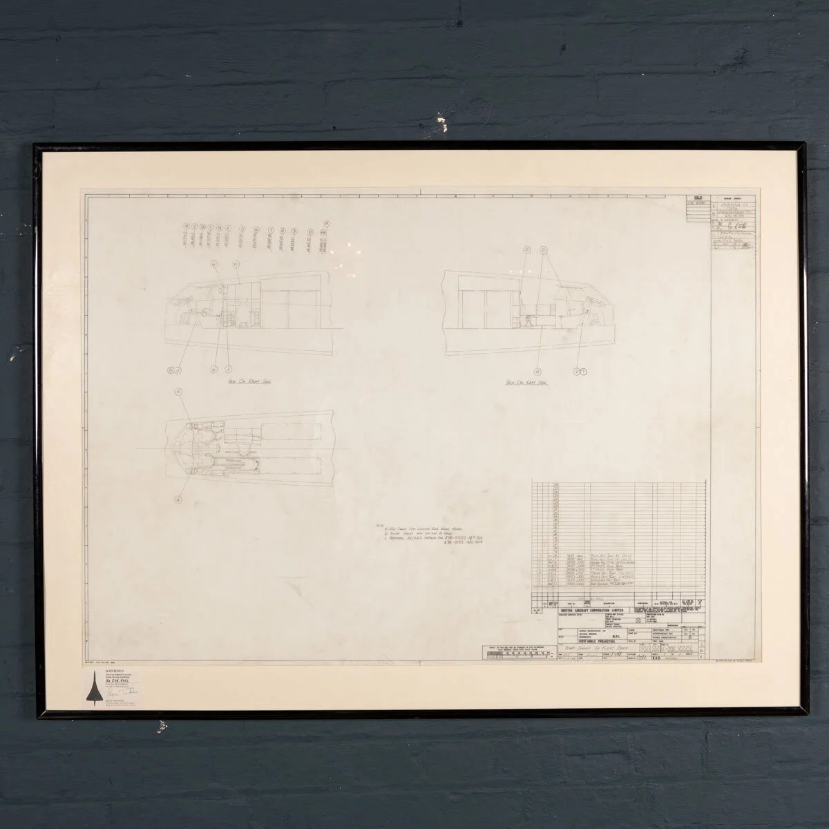 An original Concorde design drawing, England, 1960s