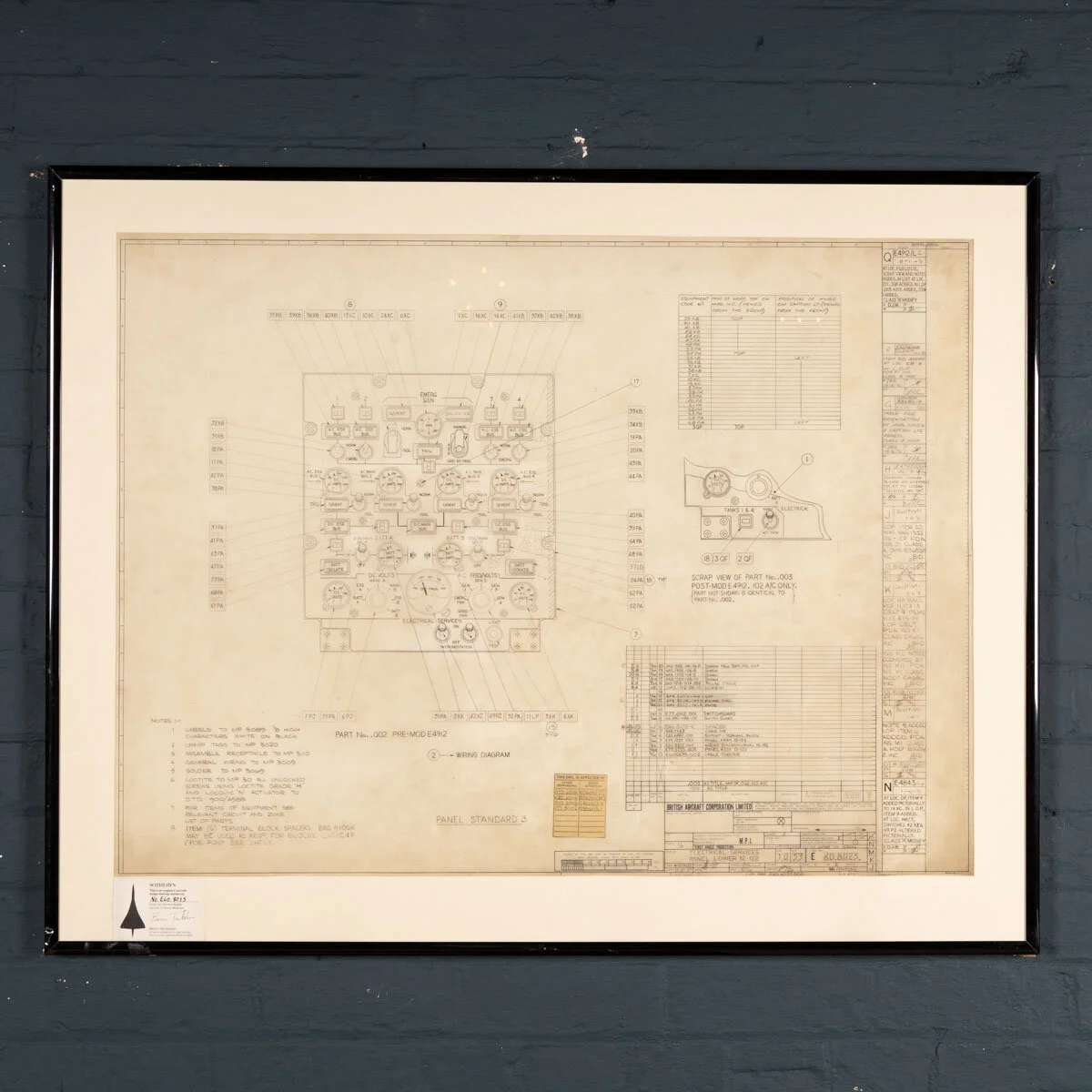 An original Concorde design drawing, England, 1960s