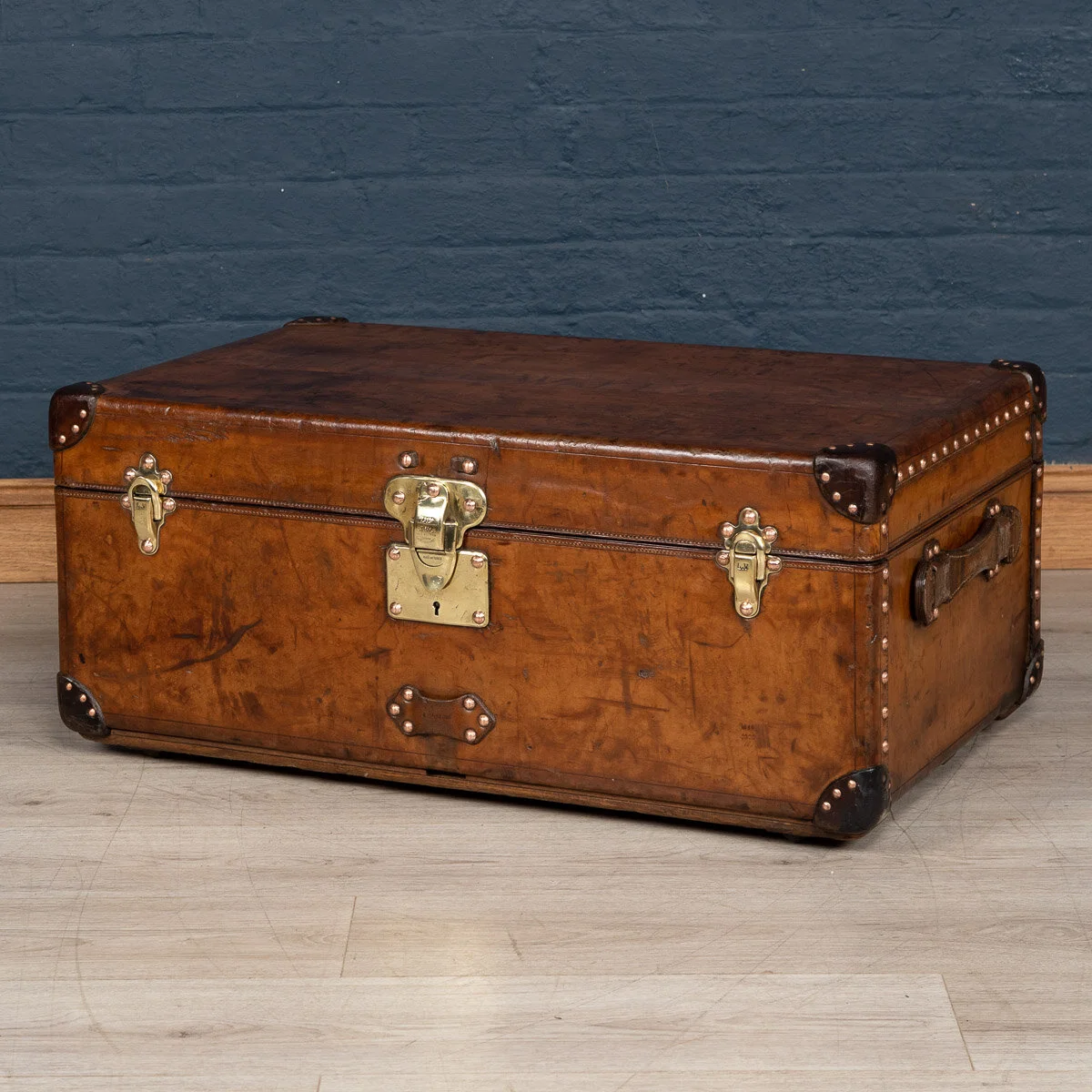 A Louis Vuitton trunk in natural cow hide, France, circa 1900