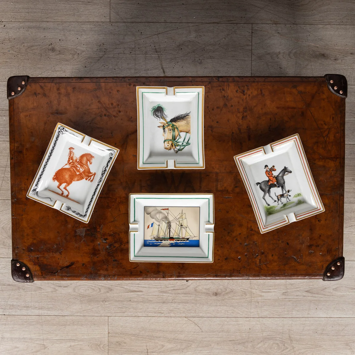 A set of four ash trays by Hermes, France, mid 20th century