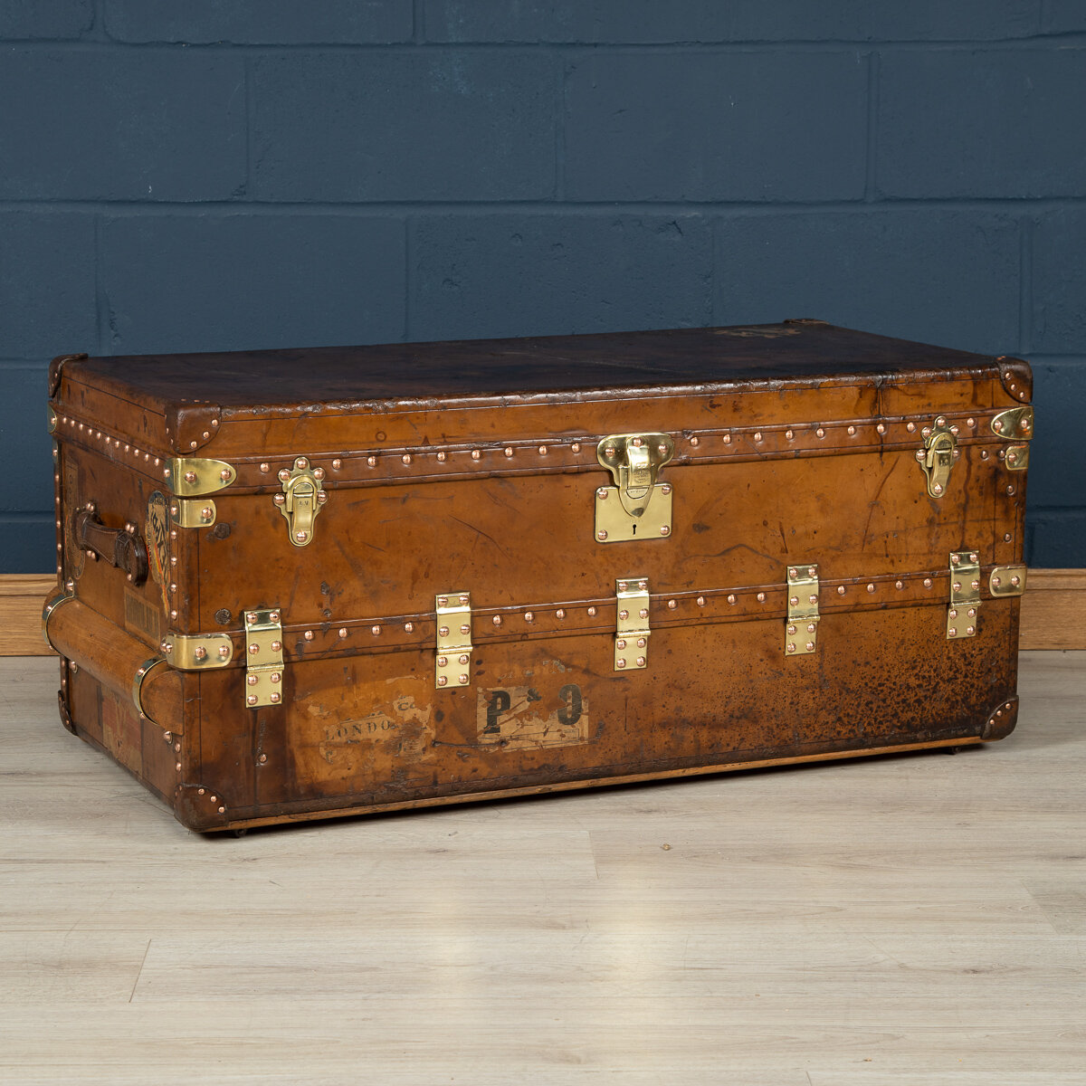 A Louis Vuitton leather wardrobe trunk, France, circa 1910
