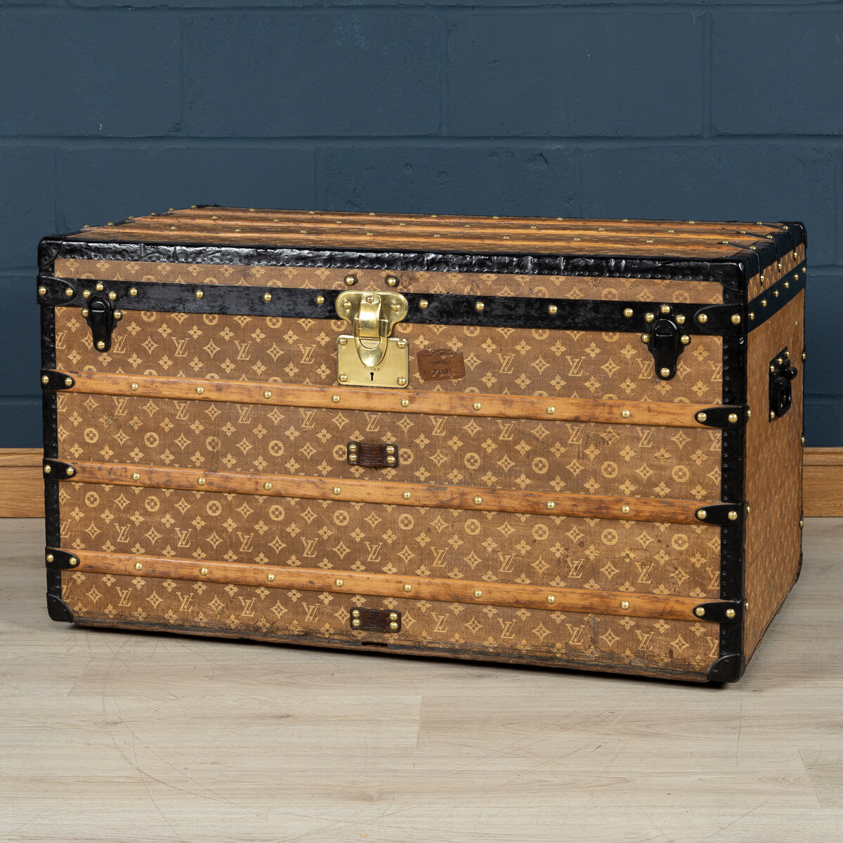 A Louis Vuitton courier trunk in woven monogram canvas, France, circa 1900