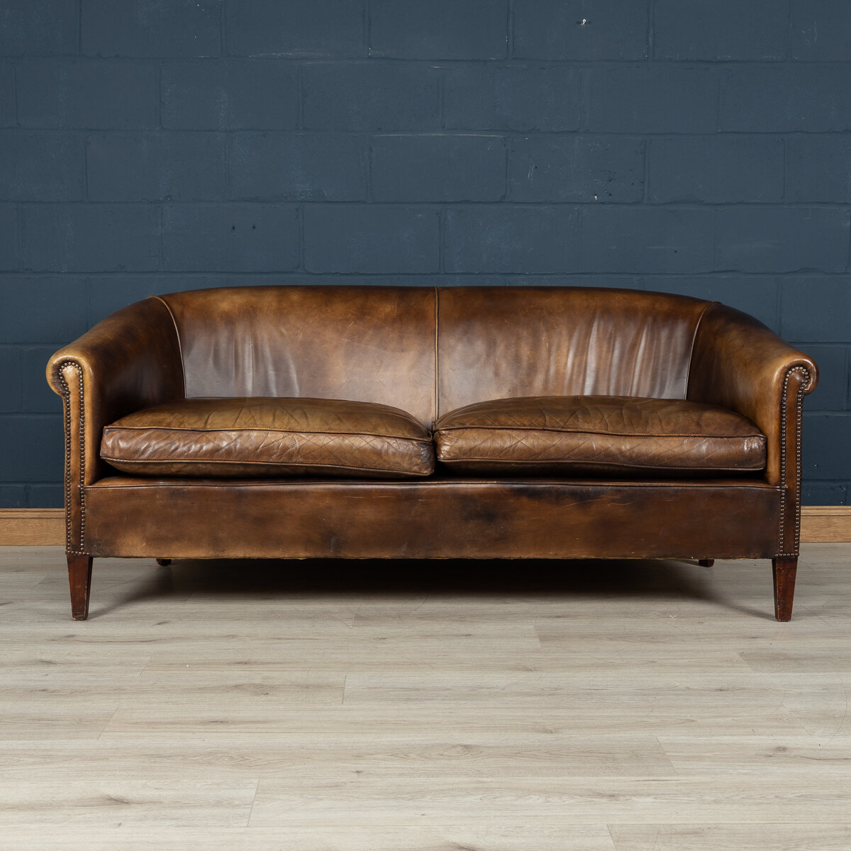 A three seater sheepskin leather sofa, Holland, late 20th century