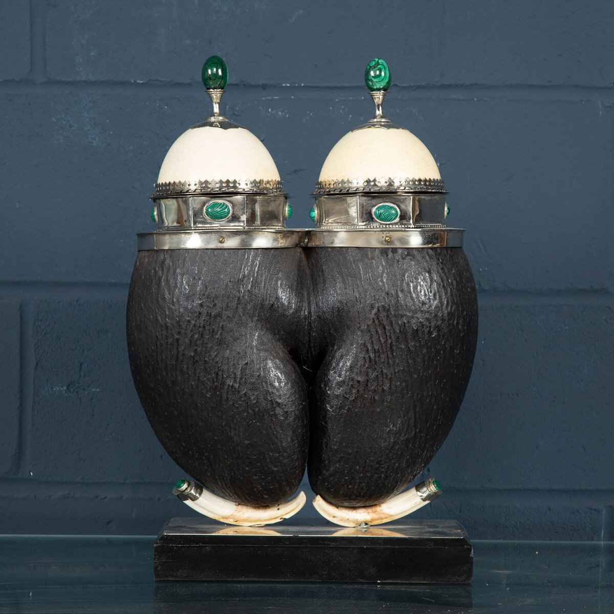 A rare and unusual coco de mer nut made by Anthony Redmile, London, circa 1970