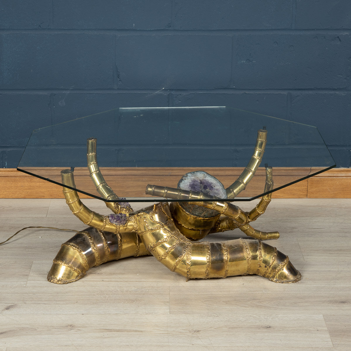 A Maison Jansen illuminating coffee table, France, circa 1970