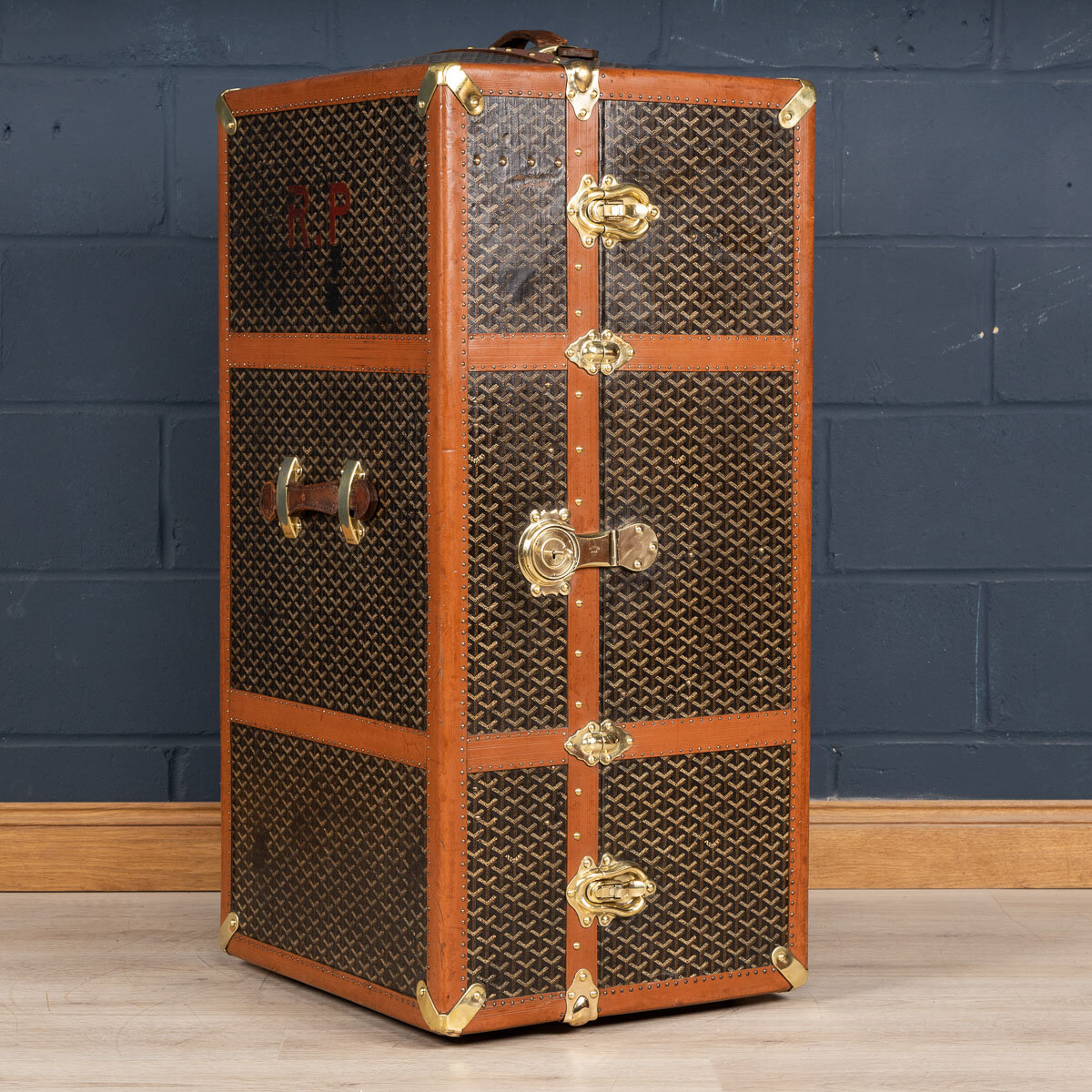 A Goyard wardrobe trunk, France, circa 1910