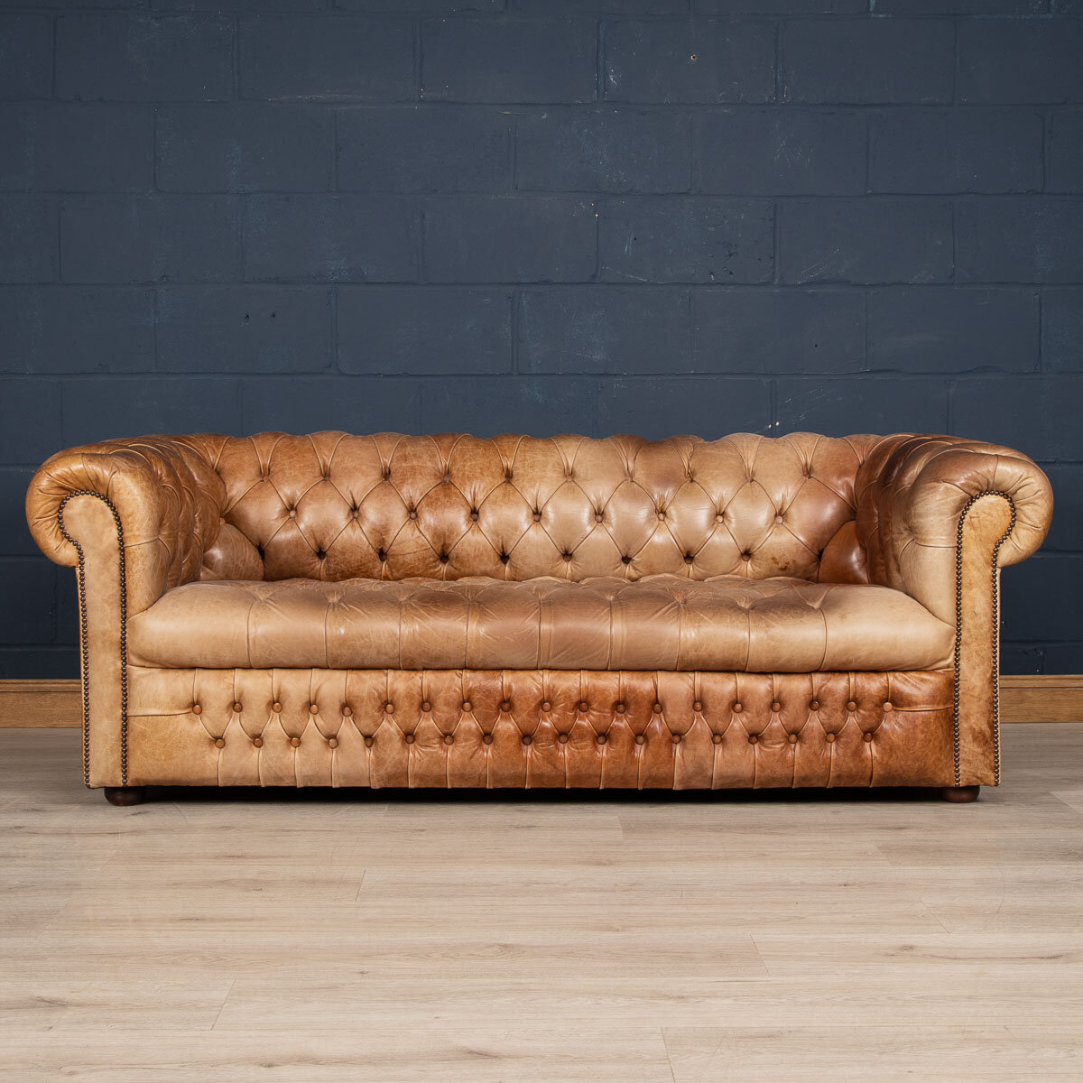 A leather Chesterfield sofa, England, late 20th century