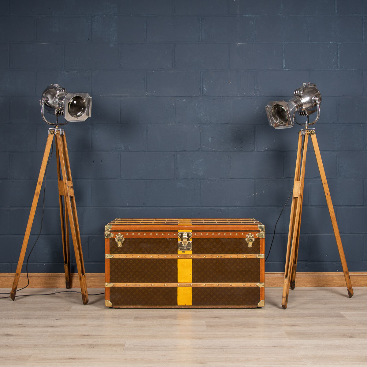 A pair of Strand Electric theatre lights, England, mid 20th century