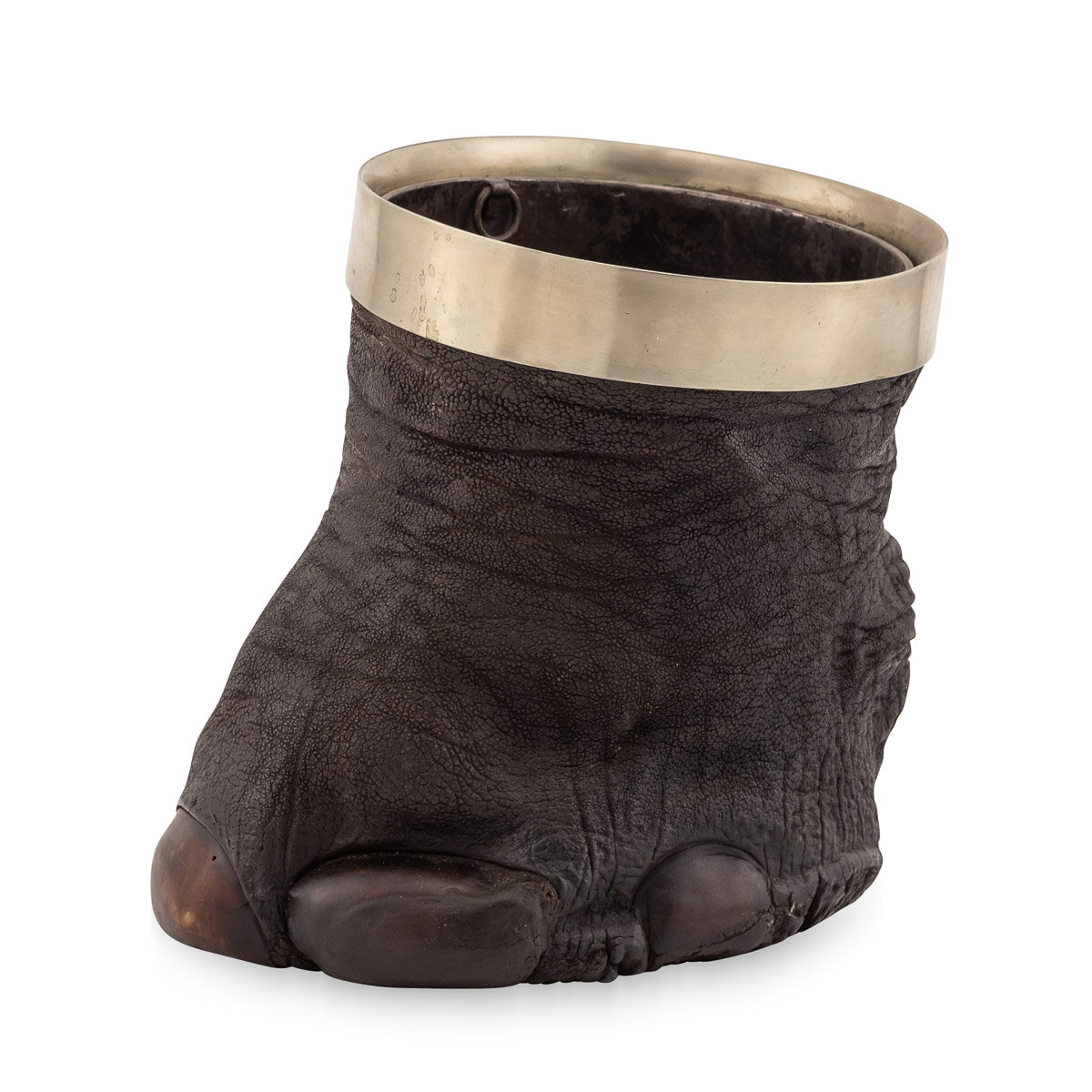 An elephant foot planter, India, early 20th century