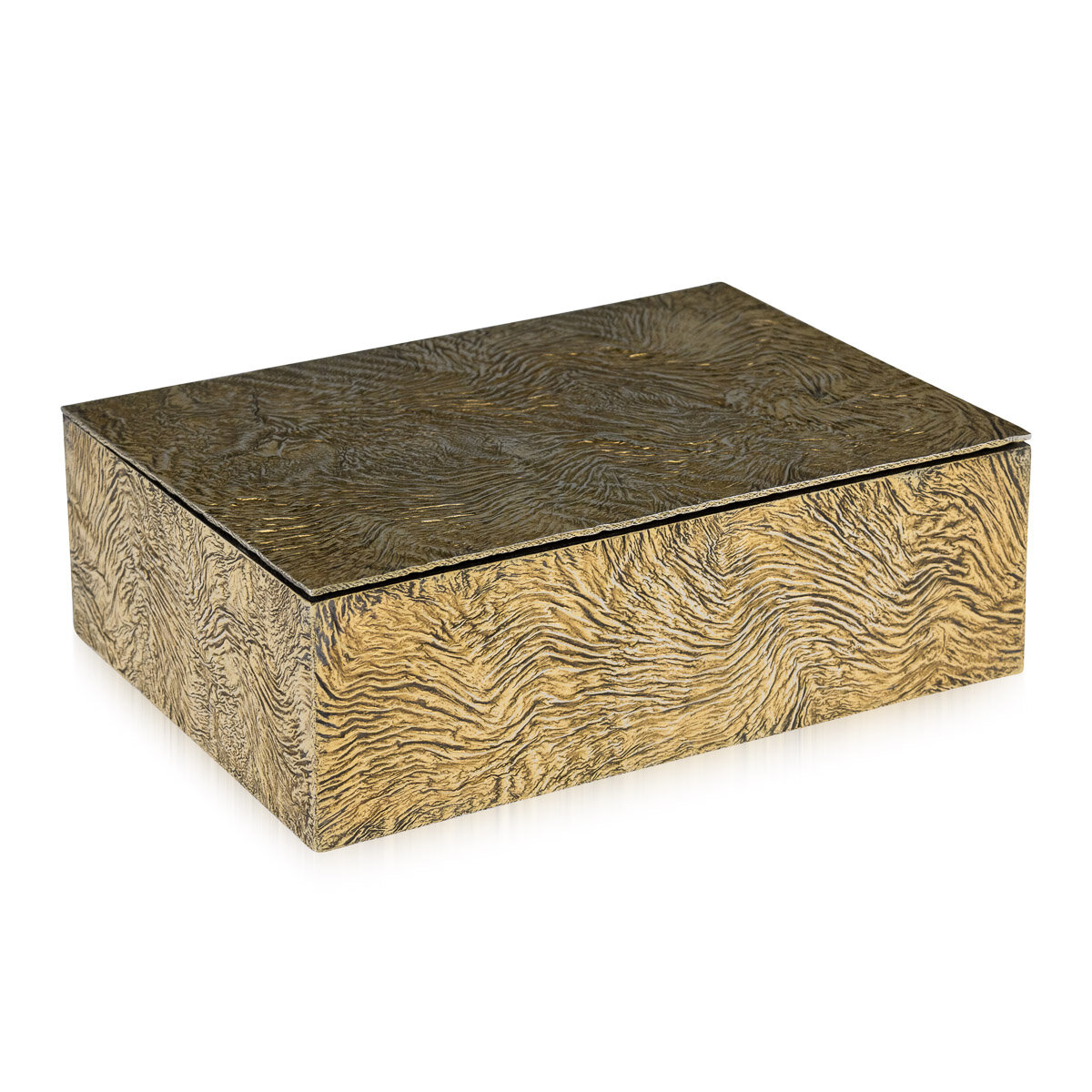 A samorodok solid silver cigar box by Tiffany & Co, USA, circa 1970