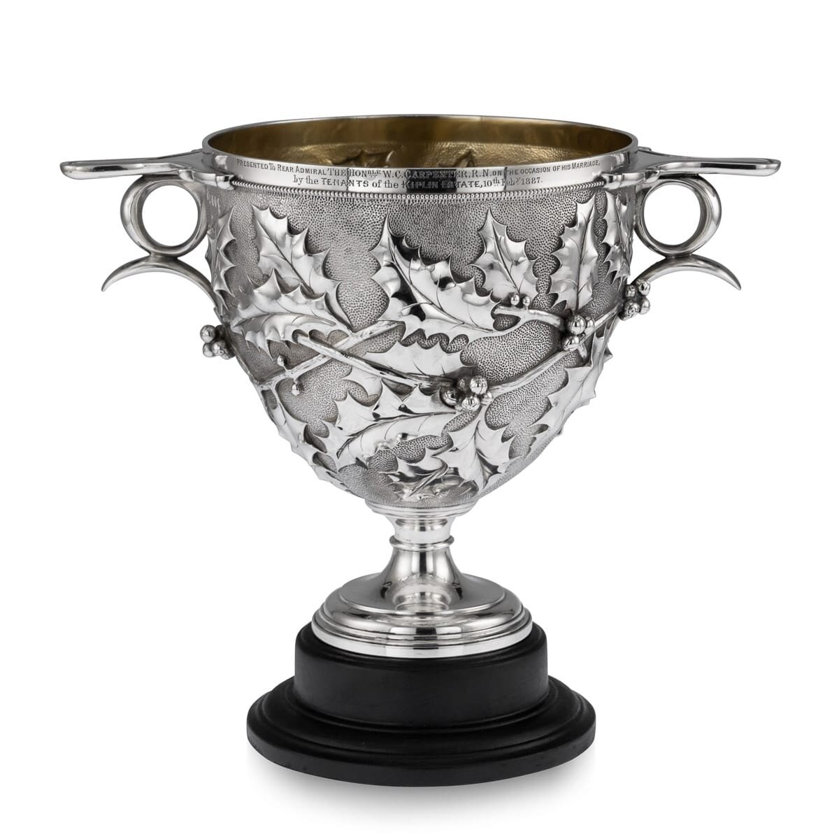 A Victorian solid silver Skyphos Cup by Walter & John Barnard, London 1880