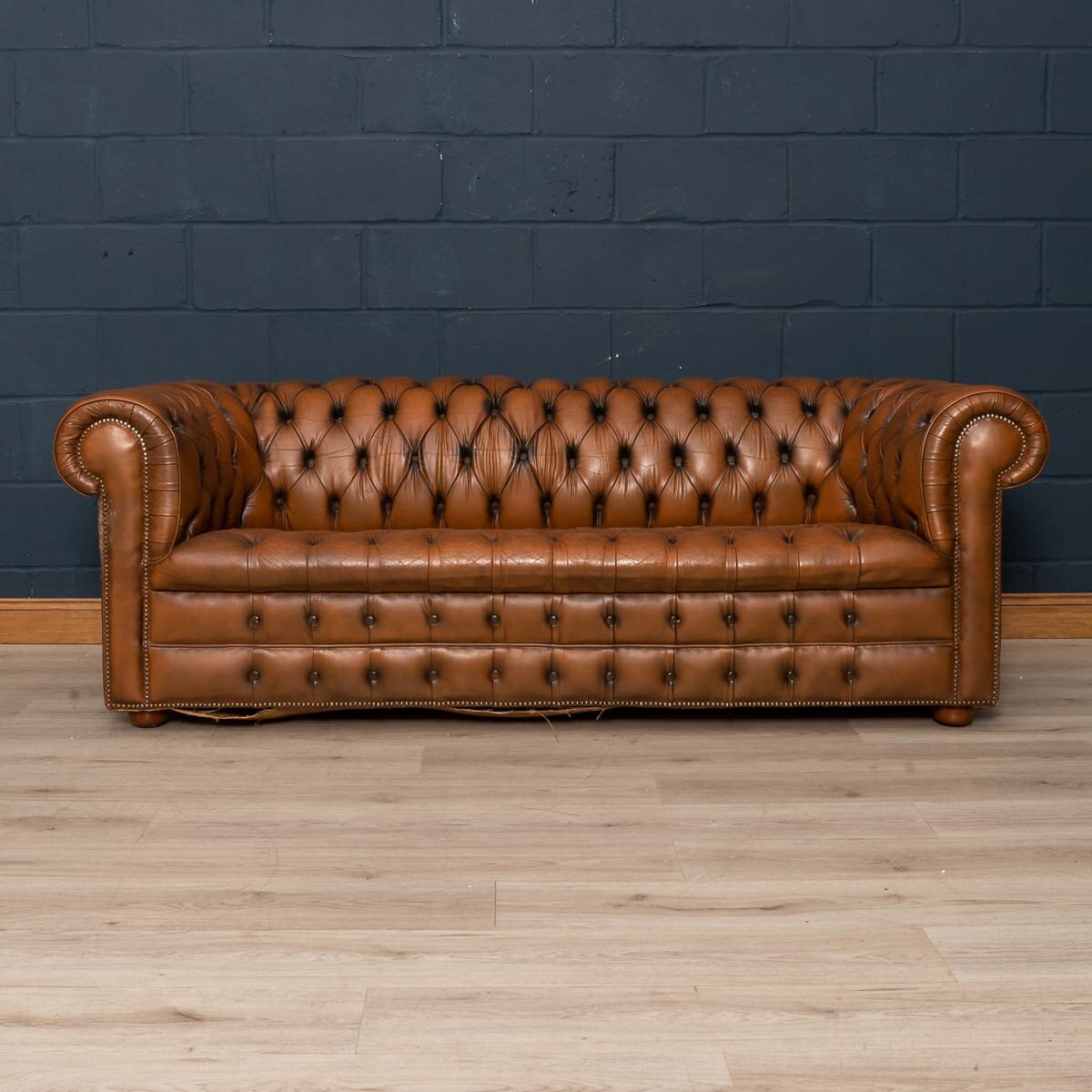 A leather Chesterfield sofa, England, late 20th century