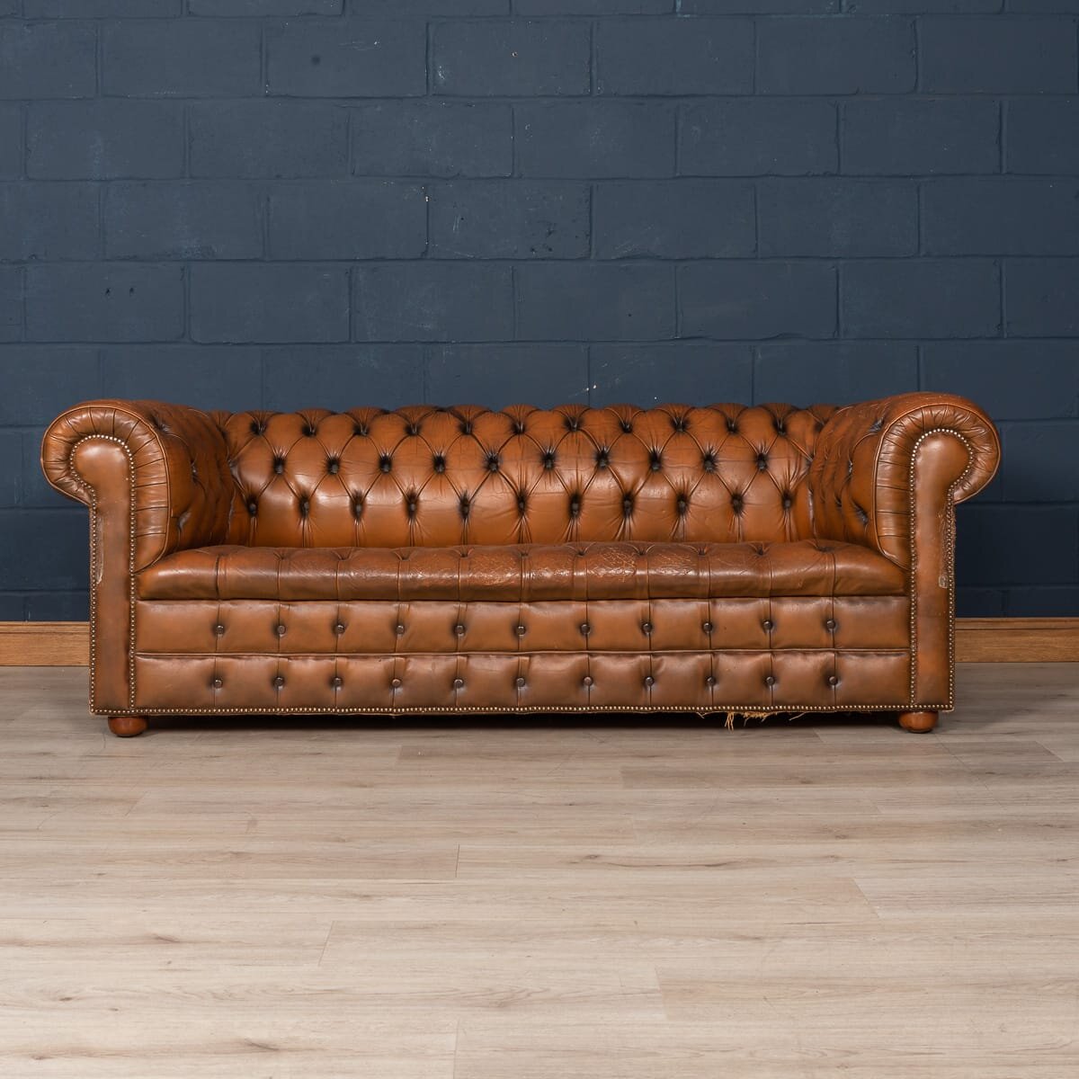 A leather Chesterfield sofa, England, late 20th century