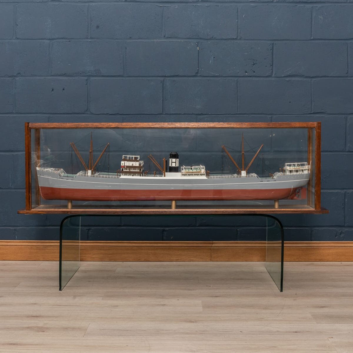 A scale model of the SS Harcalo cargo ship, England, mid 20th century